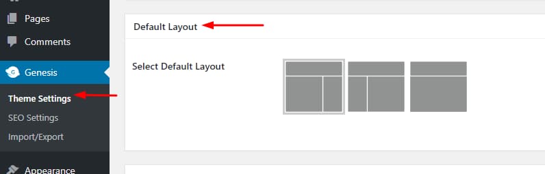 genesis default layout options
