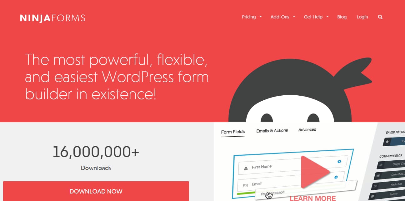 ninja forms - easy and powerful wordpress forms builder