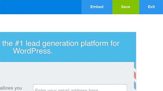 optinmonster save embed buttons