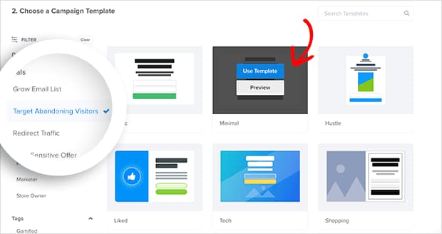 optinmonster exit popup templates