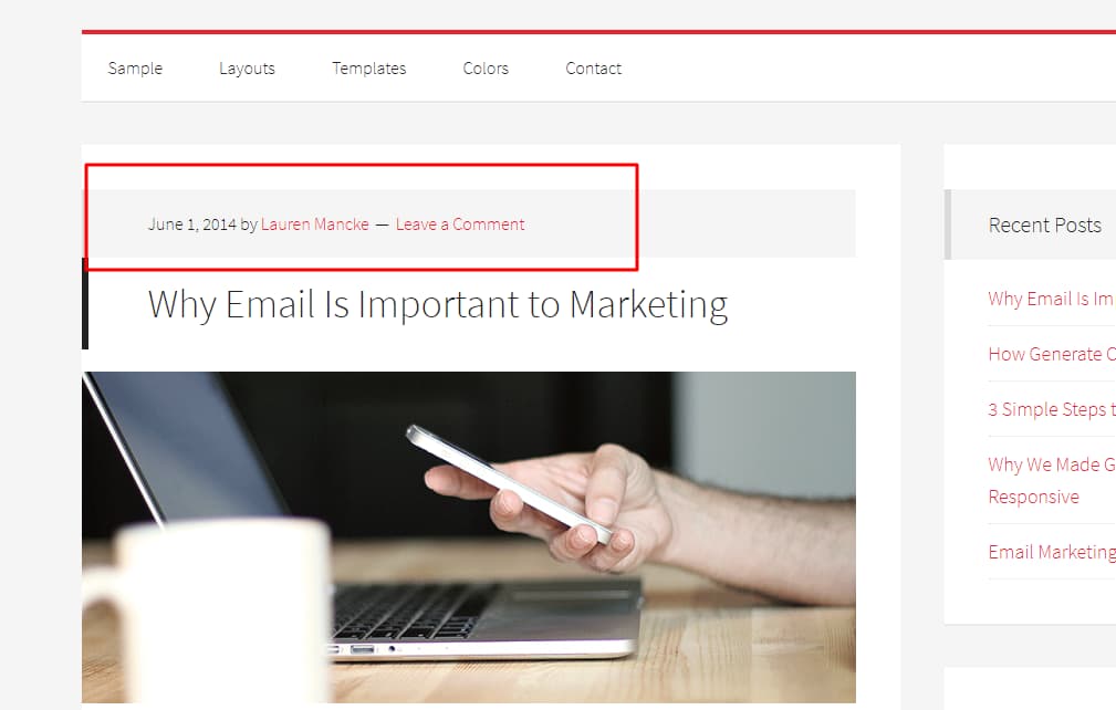 genesis framework entry meta (above content)