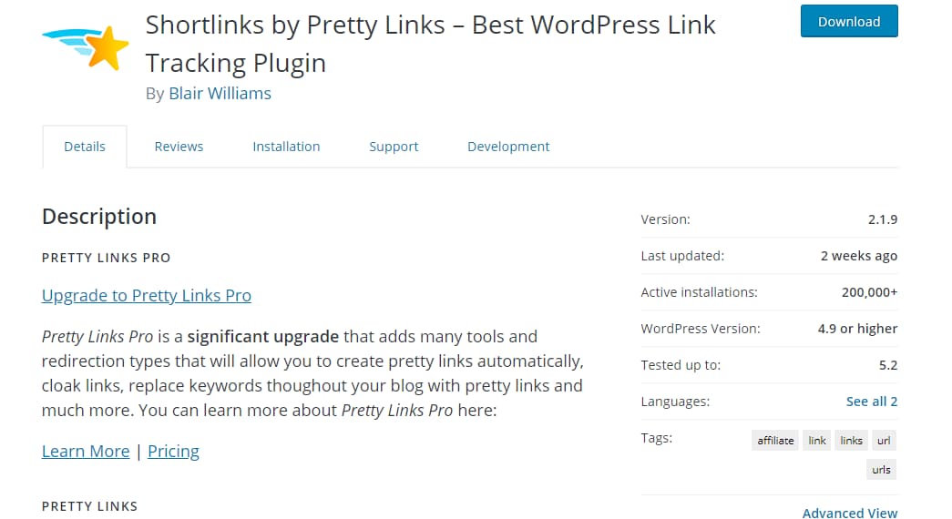 pretty links wordpress link cloaking plugin