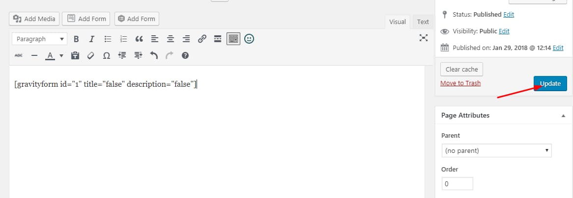 publish gravity forms