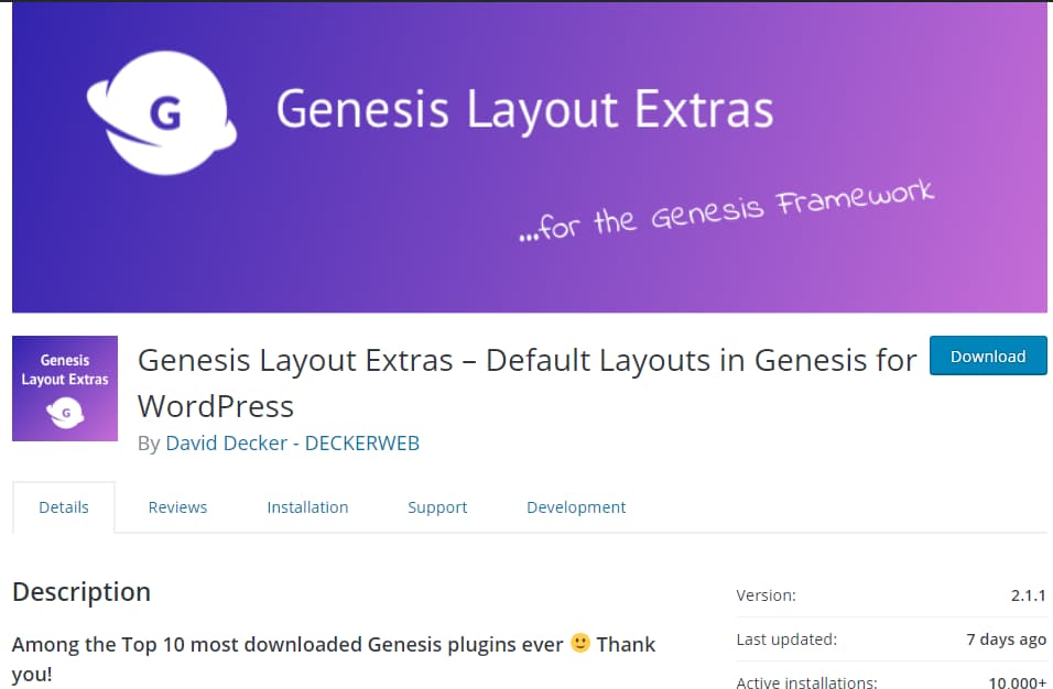 genesis layout extras