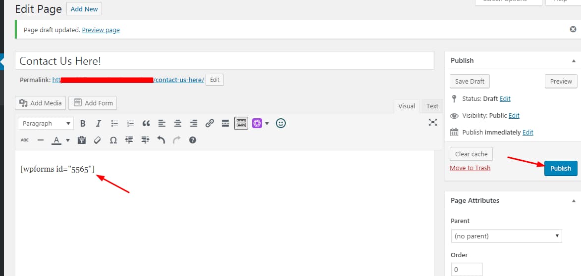 publish wpforms lite