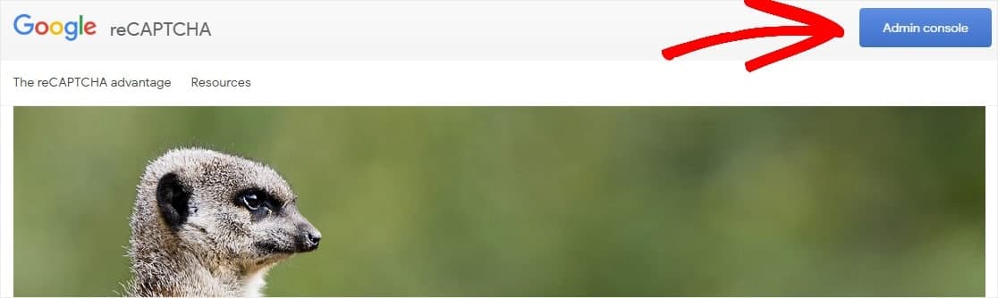 google recaptcha admin console