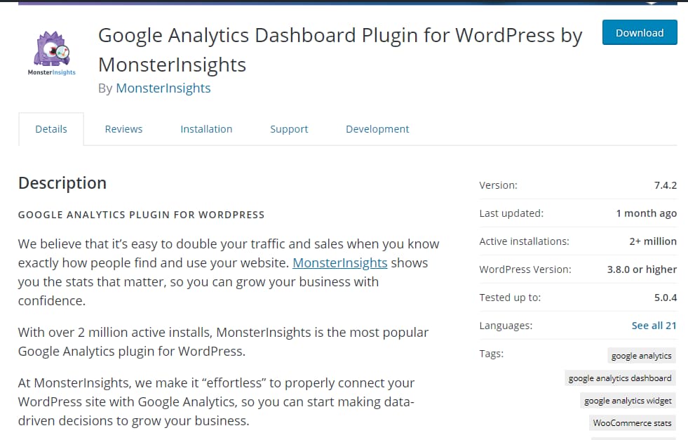 MonsterInsights WordPress plugin