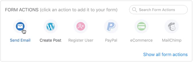 formidable forms - form actions