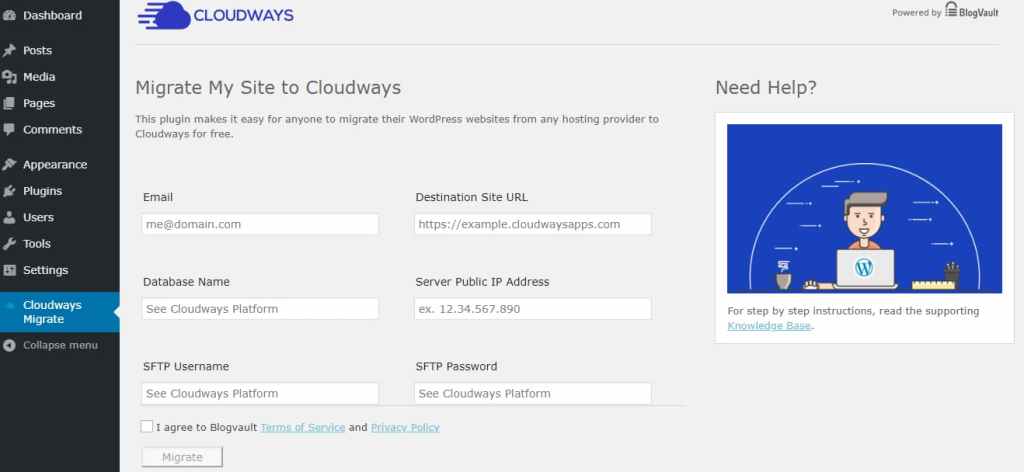 BlogVault Migrator - Migrate Site To Cloudways