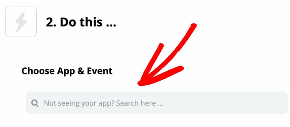 choose target app and action in zapier