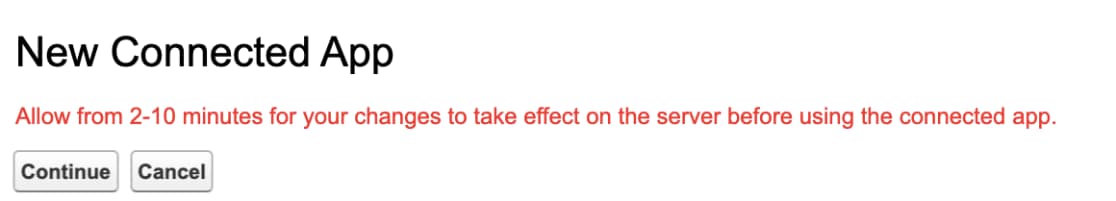 new app created in salesforce