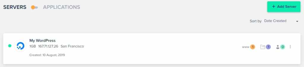 WordPress Server Dashboard