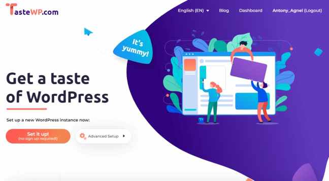 How to launch a WordPress test site in a second
