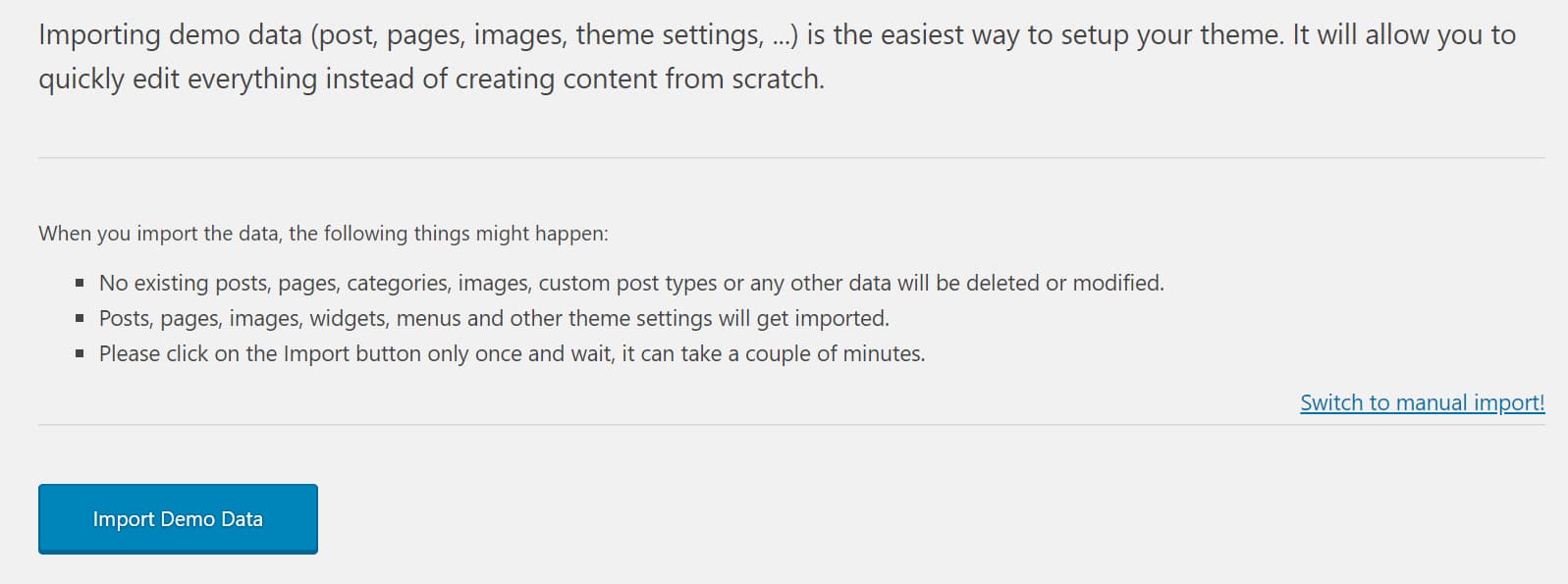 genesis predefined demo data import