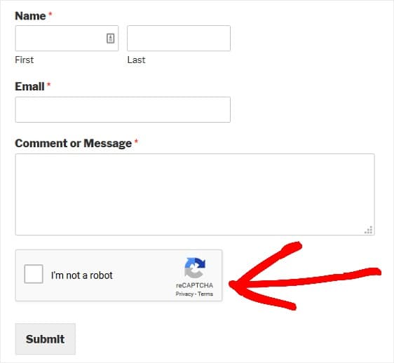recaptcha in wordpress form
